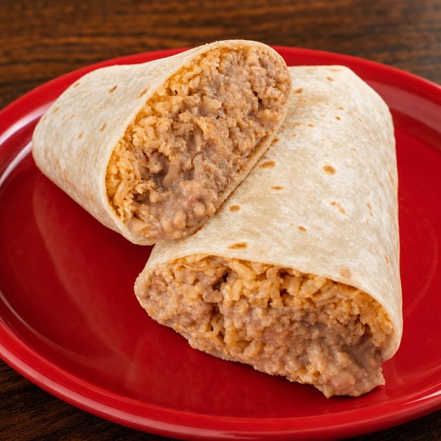 Rice & Beans Burrito or Bean & Cheese Burrito.